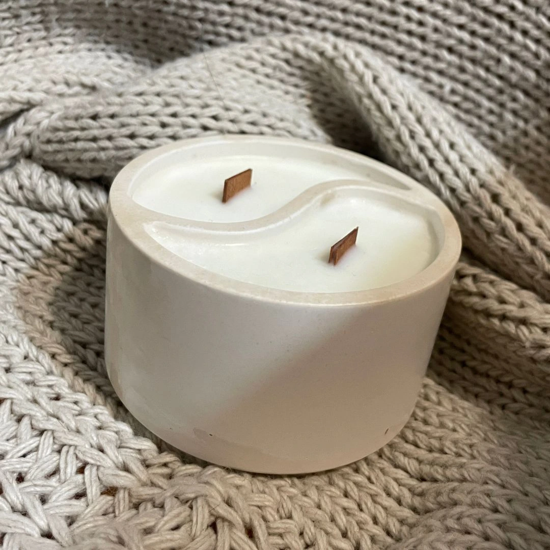 🌿 Yin–Yang Dupla Gyertya – Zöld tea & bambusz illattal